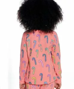 Chaser Girls Bliss Pullover Flamingo Candy Canes