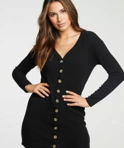 Chaser Cardigan Dress Black