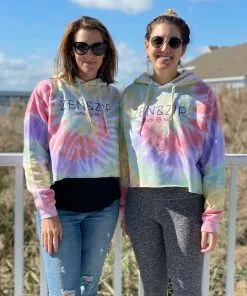 Zen&Zip Tie Dye Crop Hoodie Zen Rainbow