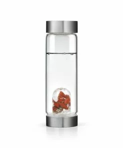 Fitness Gem Water Bottle Red Jasper, Magnesite, Clear Quartz