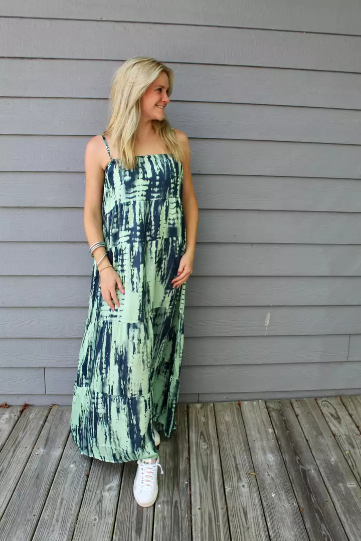 Sofia Sophia Collection Daphne Dress Aqua Tie Dye