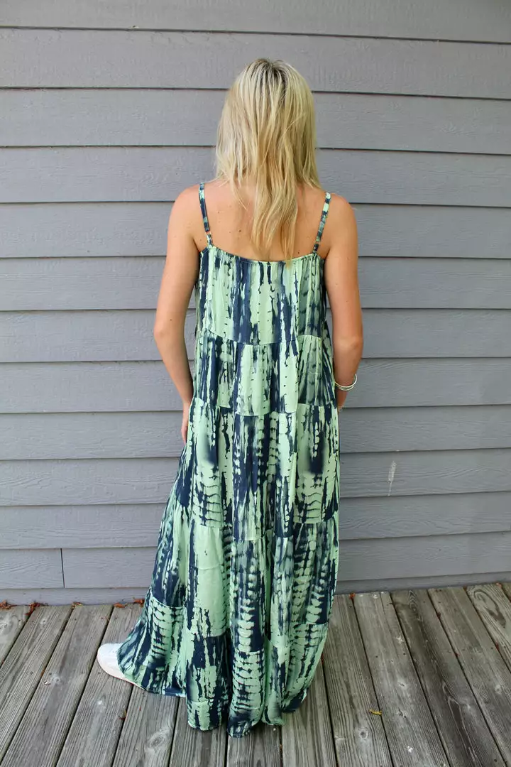 Sofia Sophia Collection Daphne Dress Aqua Tie Dye