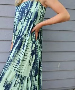 Sofia Sophia Collection Daphne Dress Aqua Tie Dye