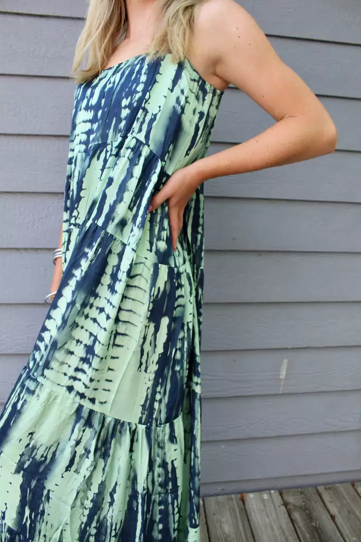 Sofia Sophia Collection Daphne Dress Aqua Tie Dye