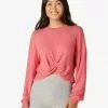Beyond Yoga Twist It Crop Pullover Pink Crush