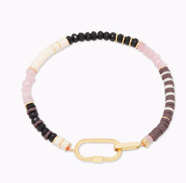 Gorjana Blair Gem Bracelet Gold Pink Jade And Black Jade Gifting