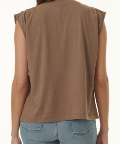 Splendid Jersey Pleated Tank Mocha