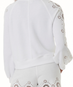 Splendid Brynn Eyelet Sweatshirt White