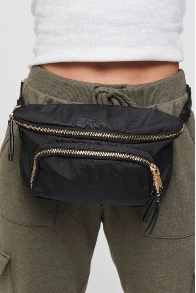 Sol And Selene Double Take Belt Bag Black Snake