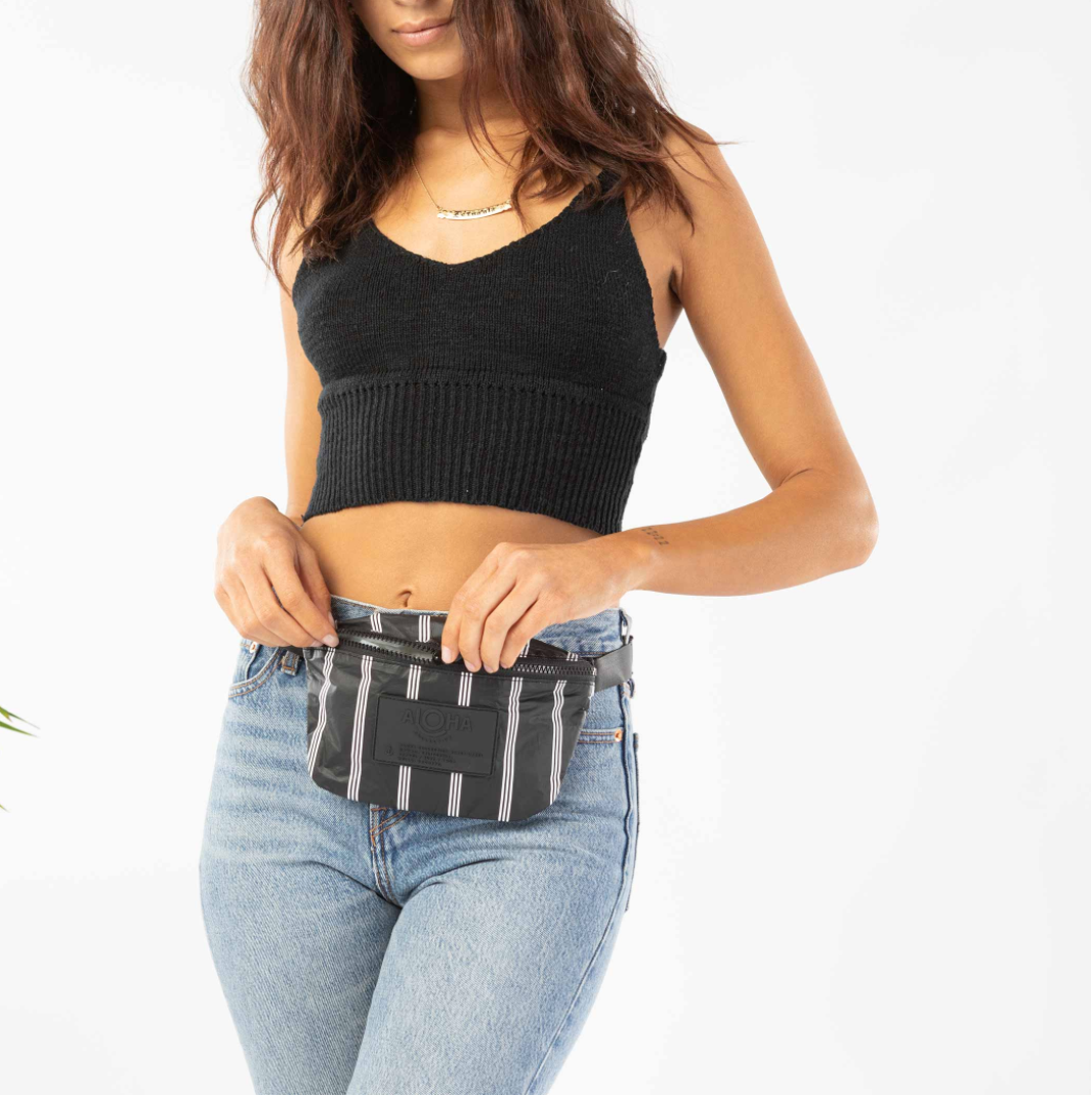 Aloha Collection White On Black Charter Hip Pack