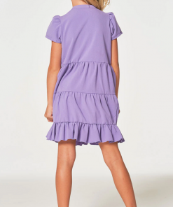 Chaser Coastal Puff Sleeve Tiered Dress Pegasus