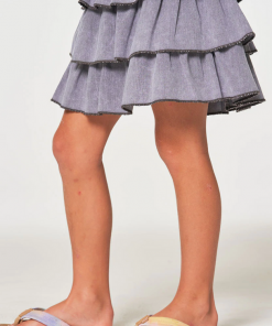 Chaser Coastal Tiered Ruffle Skort Mineral Wash