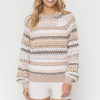 Spiritual Gangster Crochet Sweater Cuppocino Stripe Print