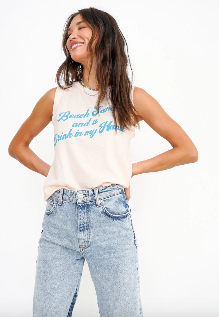 Project Social T Drink In Hand Tank Creole Pink