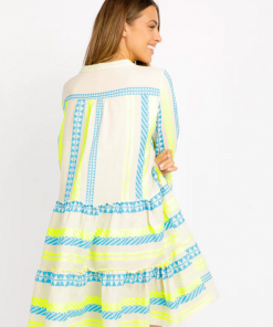 Sofia Sophia Collection Tori Neon Prints Dress Neon Yellow Celeste