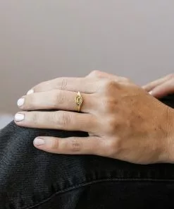 JaxKelly Emerald Evil Eye Ring