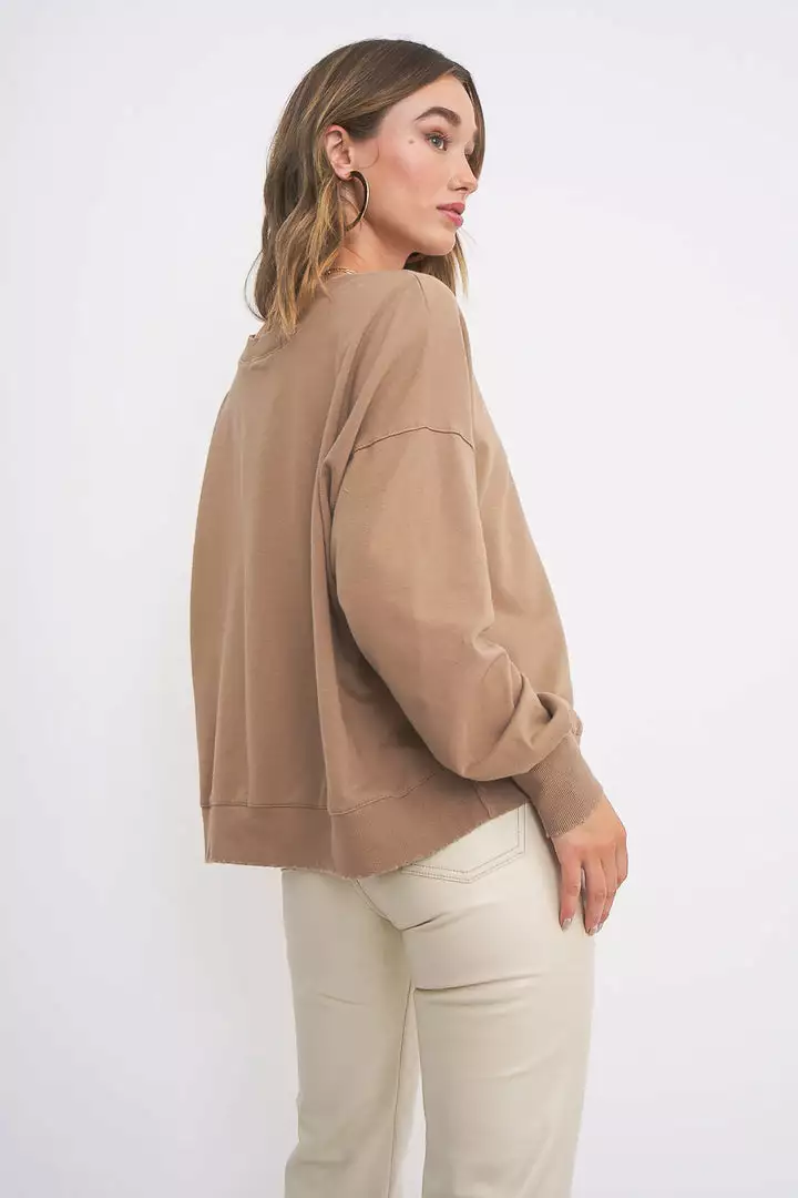 Project Social T Cut Away Sweatshirt Tea Leaves